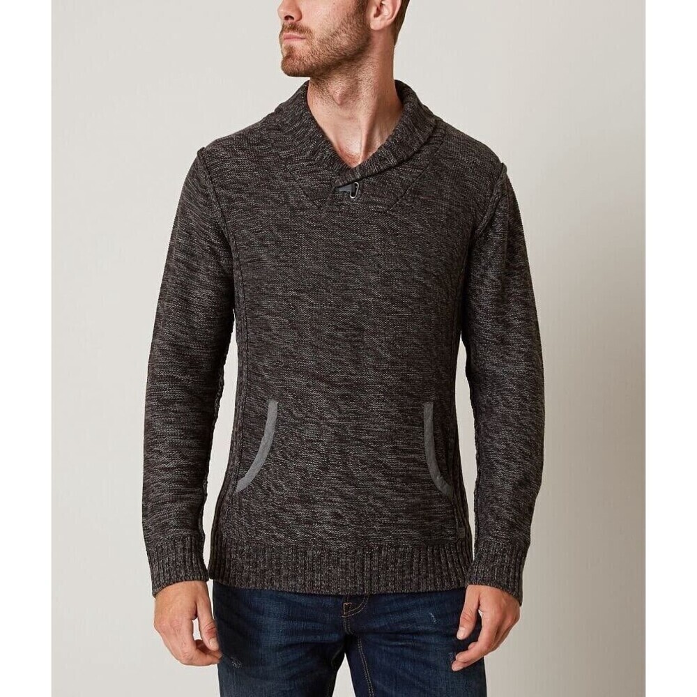 Buckle Outpost Makers Marled Gray Knit Cowl Neck Sweater Size Medium